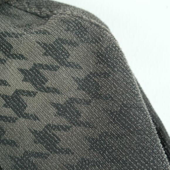 Y2K Large Jacket Reversible Corduroy Brown Houndstooth Parisian Hood Art to Wear - Picture 12 of 13